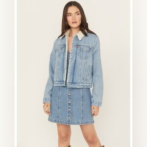 Levi's Light Blue Denim Sherpa Trucker Jacket
